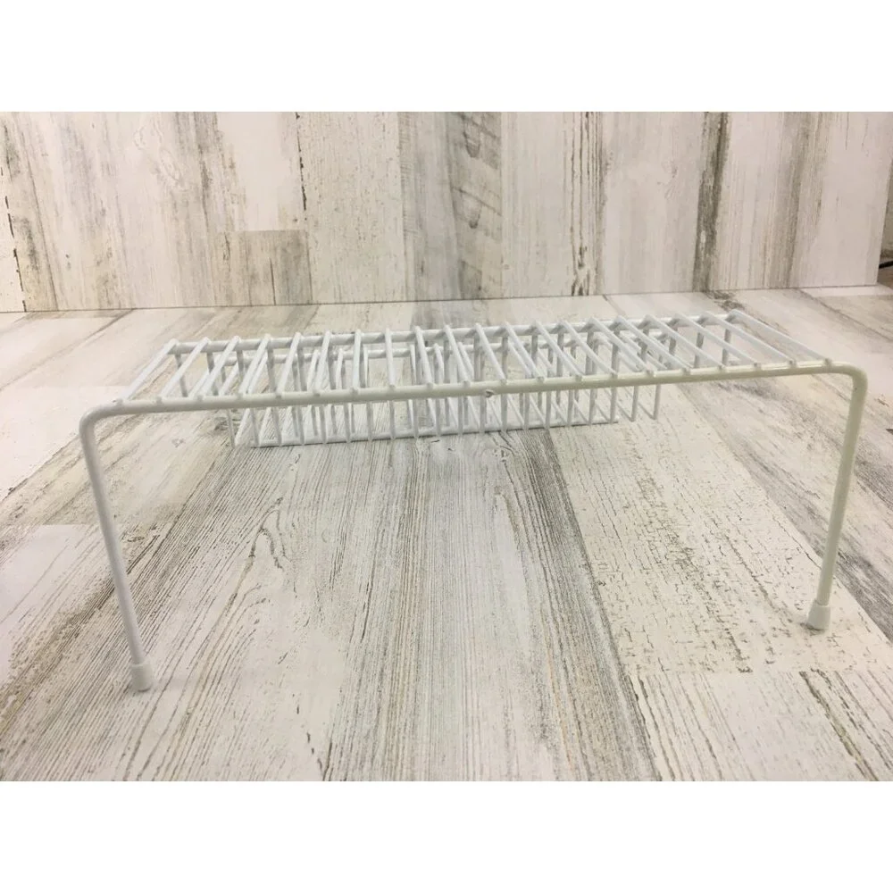 3-Tier Rack Wire Covered White Step Shelf Spice Rack